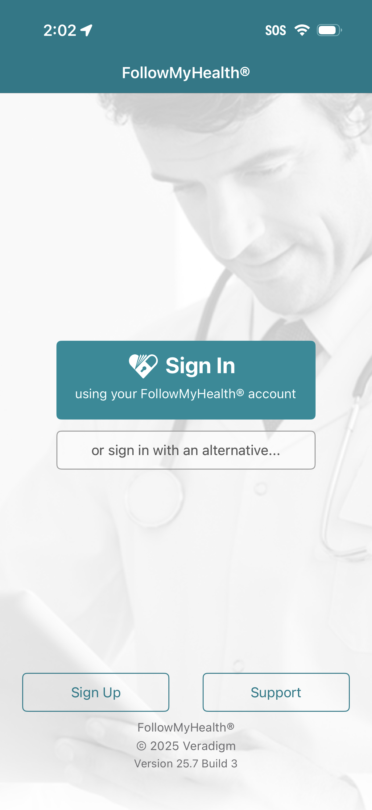followmyhealth login screenshot
